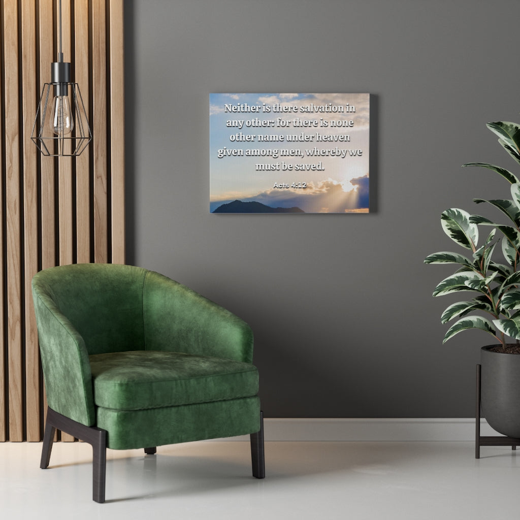 Must Be Saved Acts 4:12 Bible Verse Canvas Christian Wall Art Ready to Hang Unframed-Express Your Love Gifts