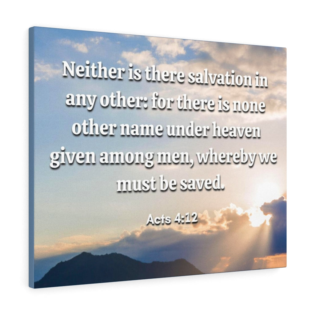Must Be Saved Acts 4:12 Bible Verse Canvas Christian Wall Art Ready to Hang Unframed-Express Your Love Gifts