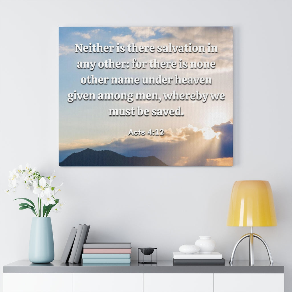Must Be Saved Acts 4:12 Bible Verse Canvas Christian Wall Art Ready to Hang Unframed-Express Your Love Gifts