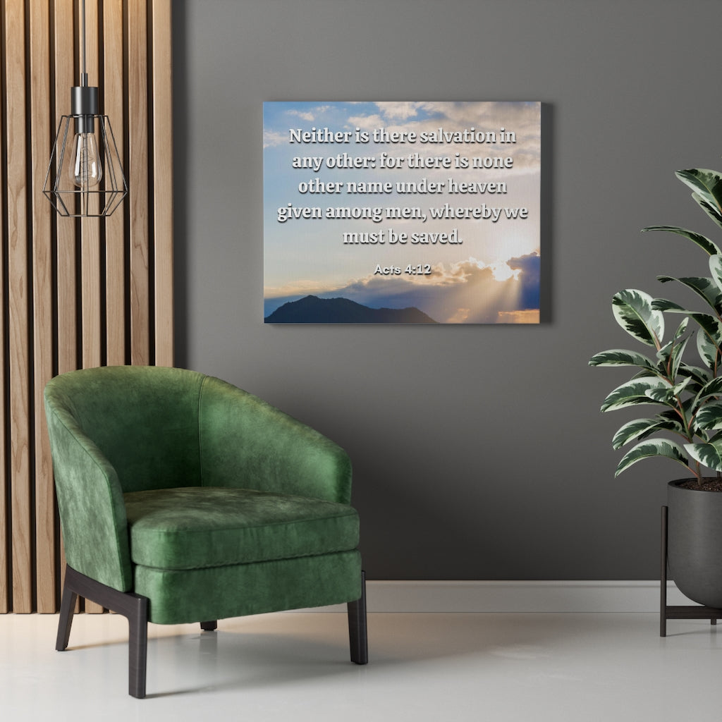 Must Be Saved Acts 4:12 Bible Verse Canvas Christian Wall Art Ready to Hang Unframed-Express Your Love Gifts