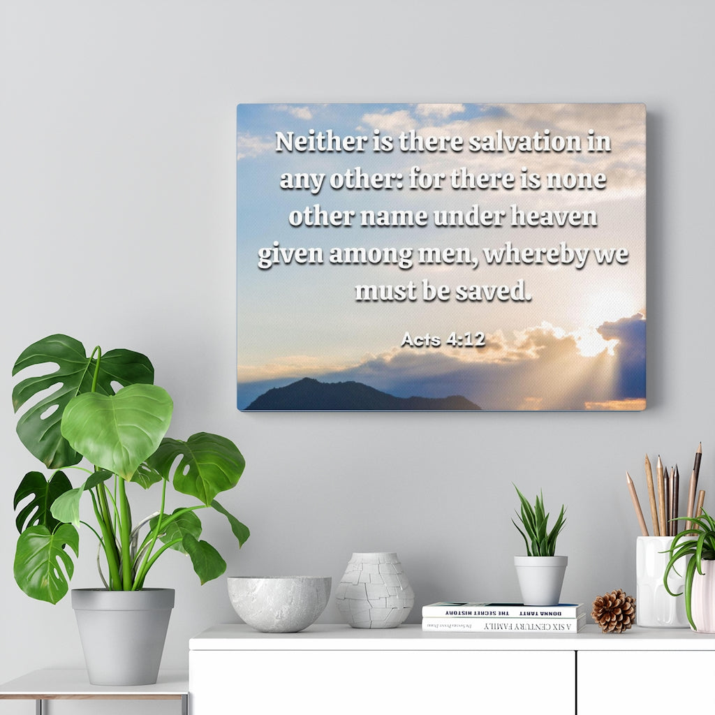 Must Be Saved Acts 4:12 Bible Verse Canvas Christian Wall Art Ready to Hang Unframed-Express Your Love Gifts