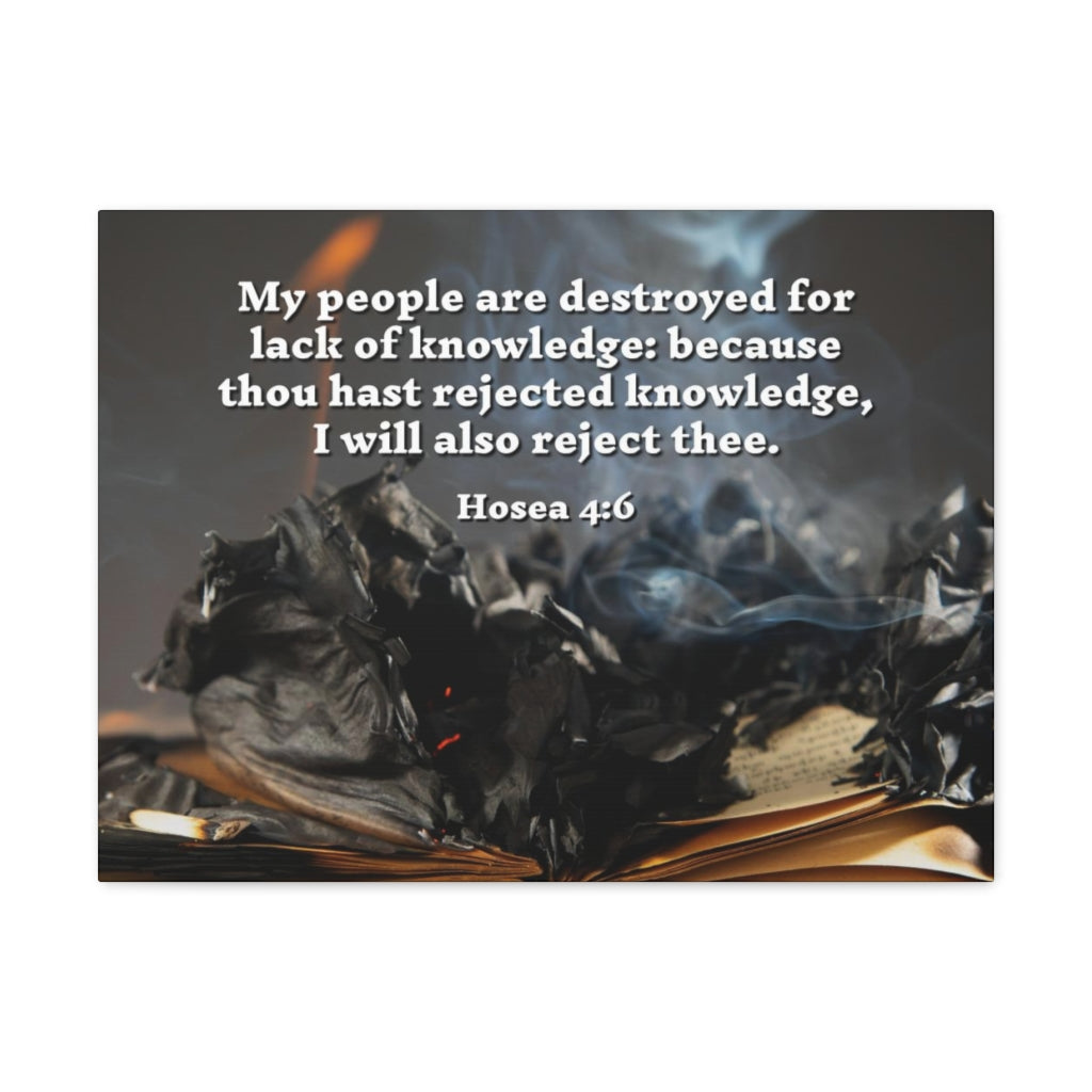 Scripture Walls My People Hosea 4:6 Bible Verse Canvas Christian Wall Art Ready to Hang Unframed-Express Your Love Gifts