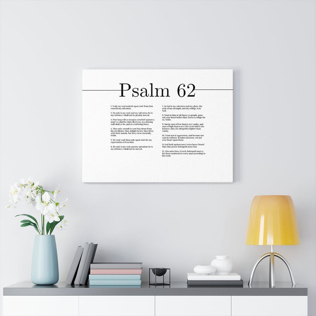 My Soul Waiteth Upon God Psalm 62 Bible Verse Canvas Christian Wall Art Ready to Hang Unframed-Express Your Love Gifts