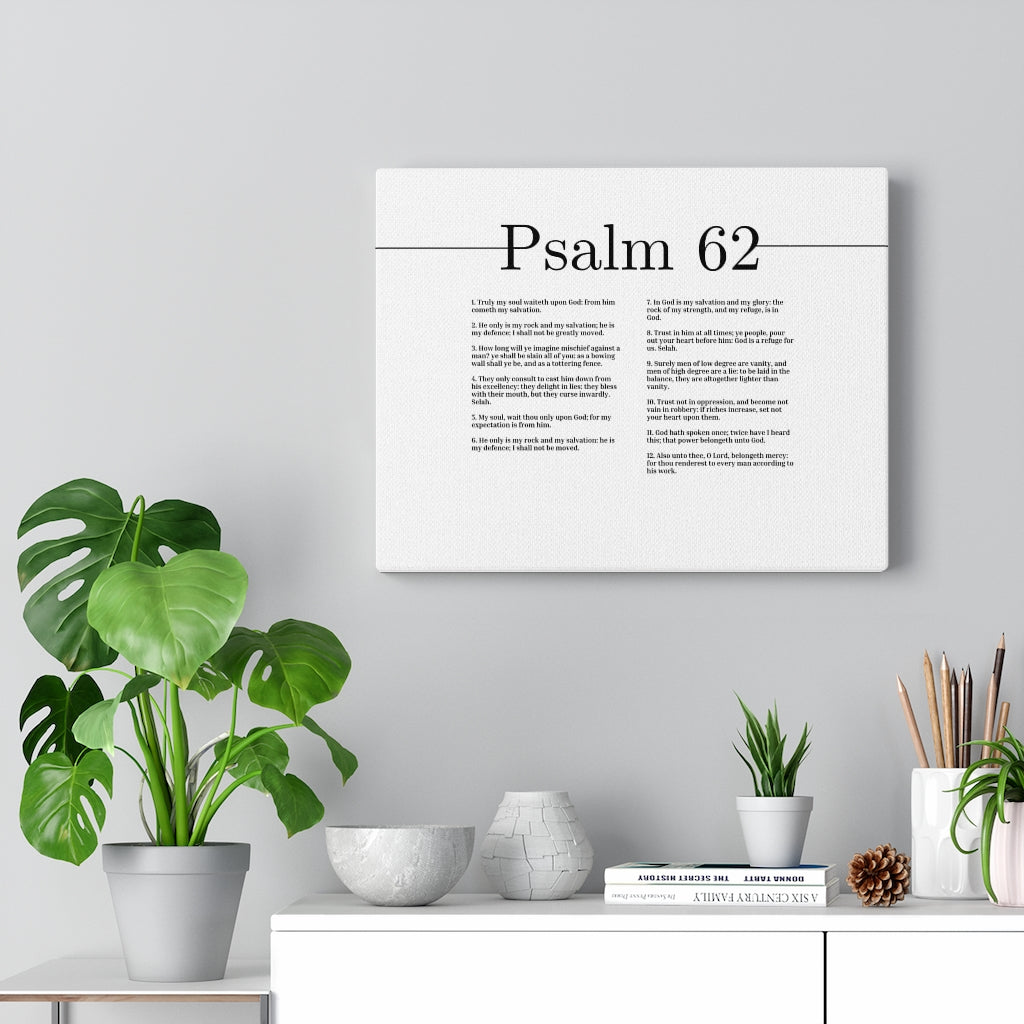 My Soul Waiteth Upon God Psalm 62 Bible Verse Canvas Christian Wall Art Ready to Hang Unframed-Express Your Love Gifts