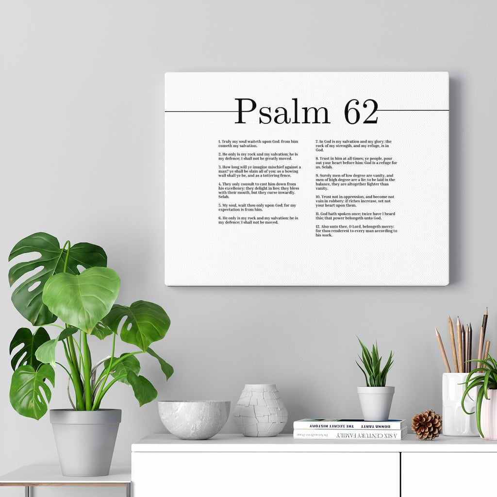 My Soul Waiteth Upon God Psalm 62 Bible Verse Canvas Christian Wall Art Ready to Hang Unframed-Express Your Love Gifts