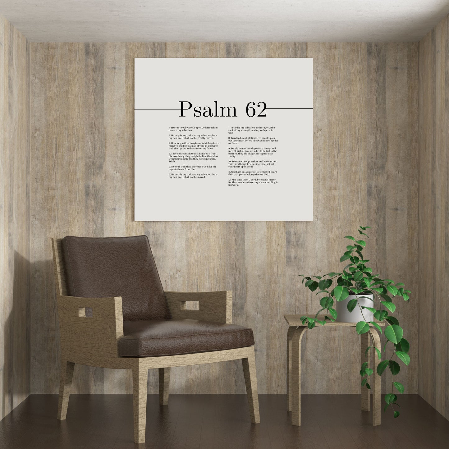 My Soul Waiteth Upon God Psalm 62 Bible Verse Canvas Christian Wall Art Ready to Hang Unframed-Express Your Love Gifts