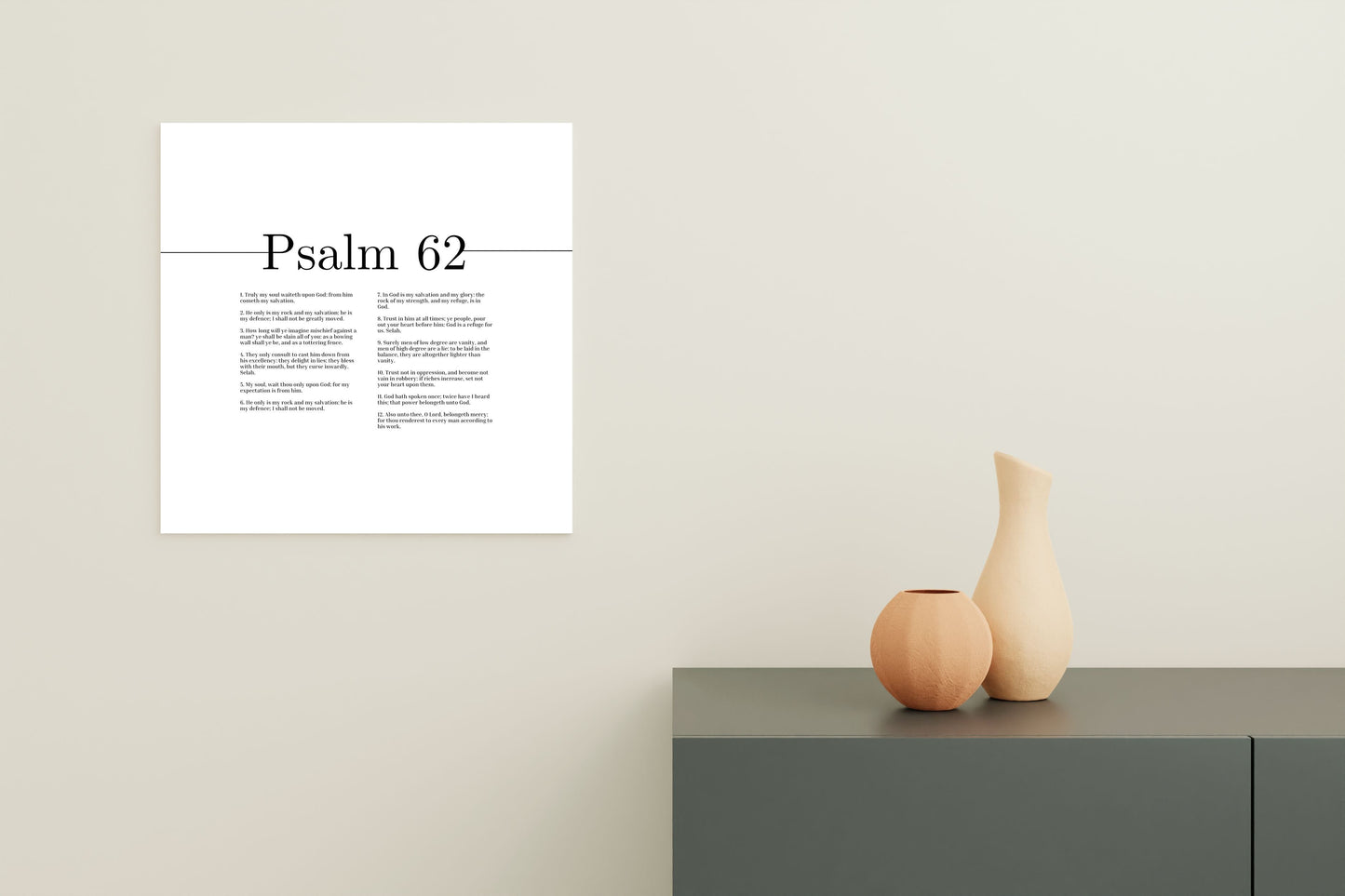 My Soul Waiteth Upon God Psalm 62 Bible Verse Canvas Christian Wall Art Ready to Hang Unframed-Express Your Love Gifts