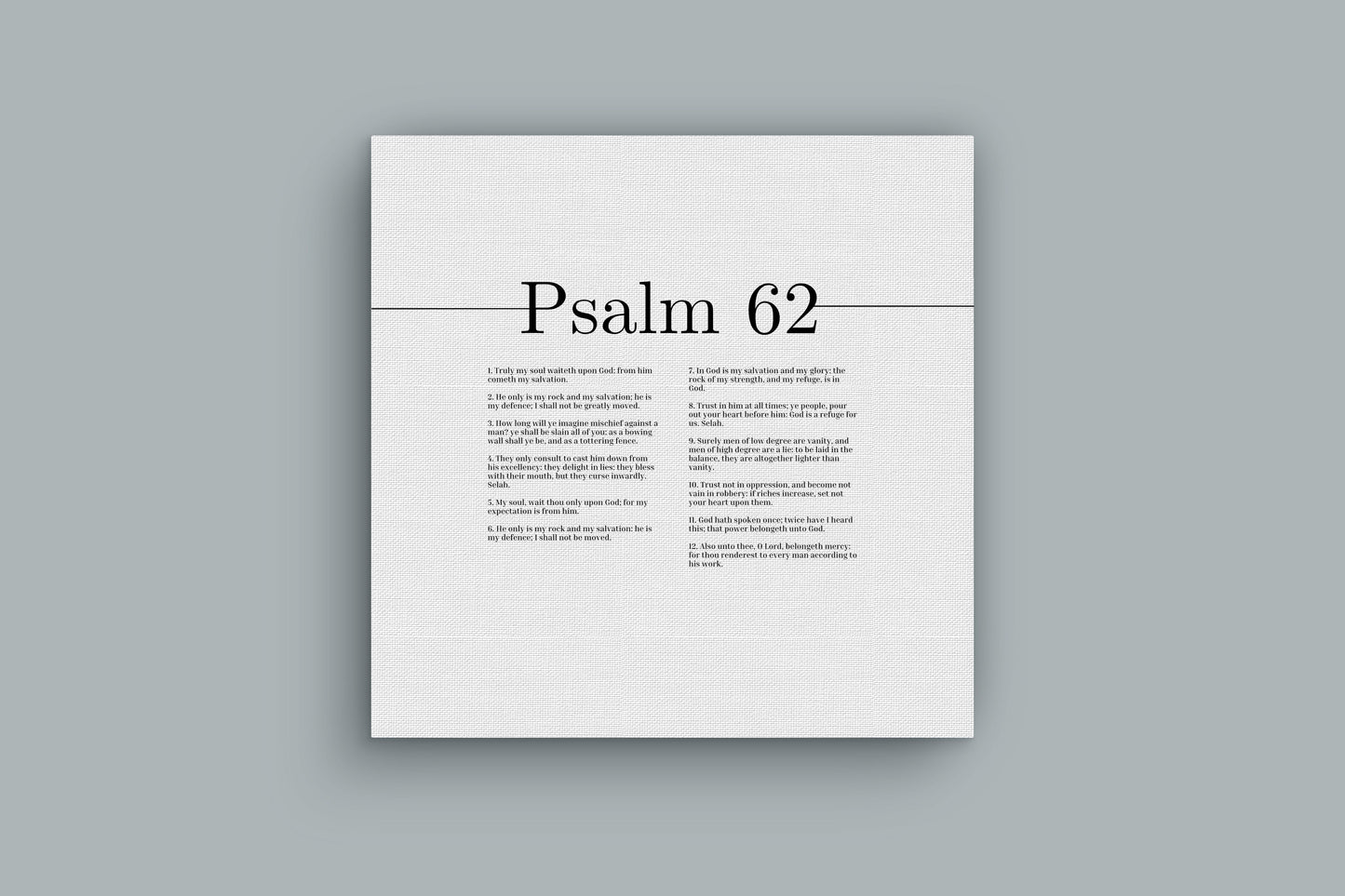 My Soul Waiteth Upon God Psalm 62 Bible Verse Canvas Christian Wall Art Ready to Hang Unframed-Express Your Love Gifts