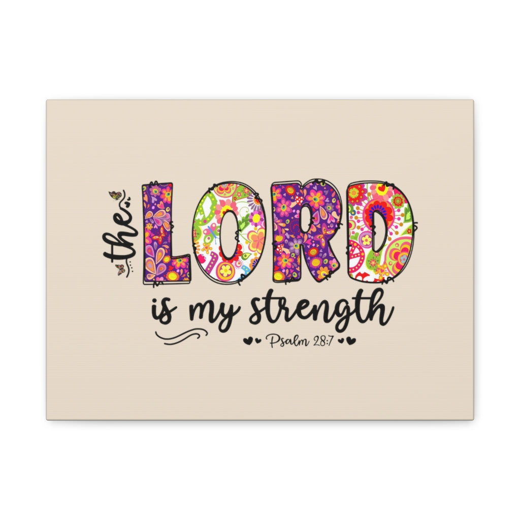 Scripture Walls My Strength Psalm 28:7 Bible Verse Canvas Christian Wall Art Ready to Hang Unframed-Express Your Love Gifts