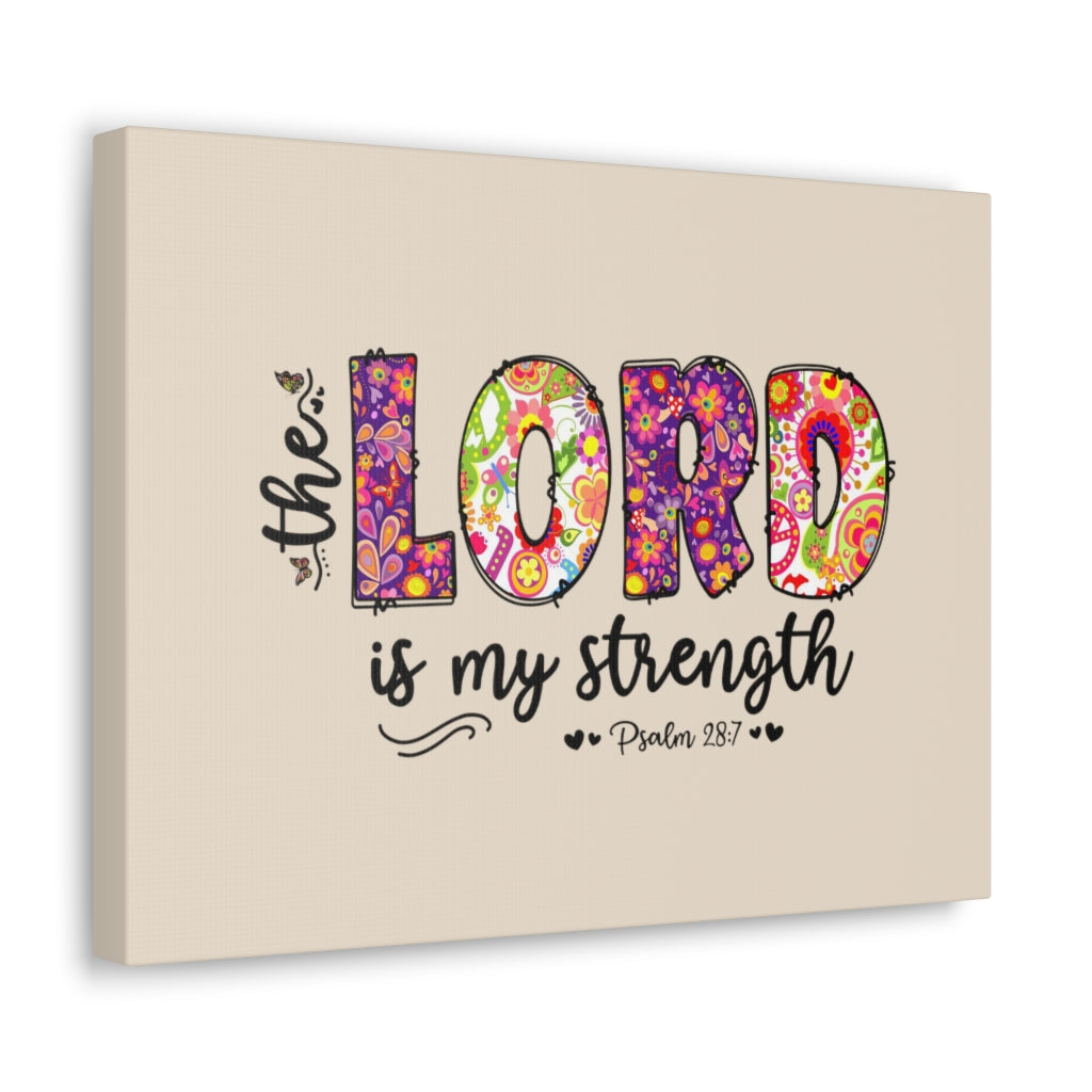Scripture Walls My Strength Psalm 28:7 Bible Verse Canvas Christian Wall Art Ready to Hang Unframed-Express Your Love Gifts