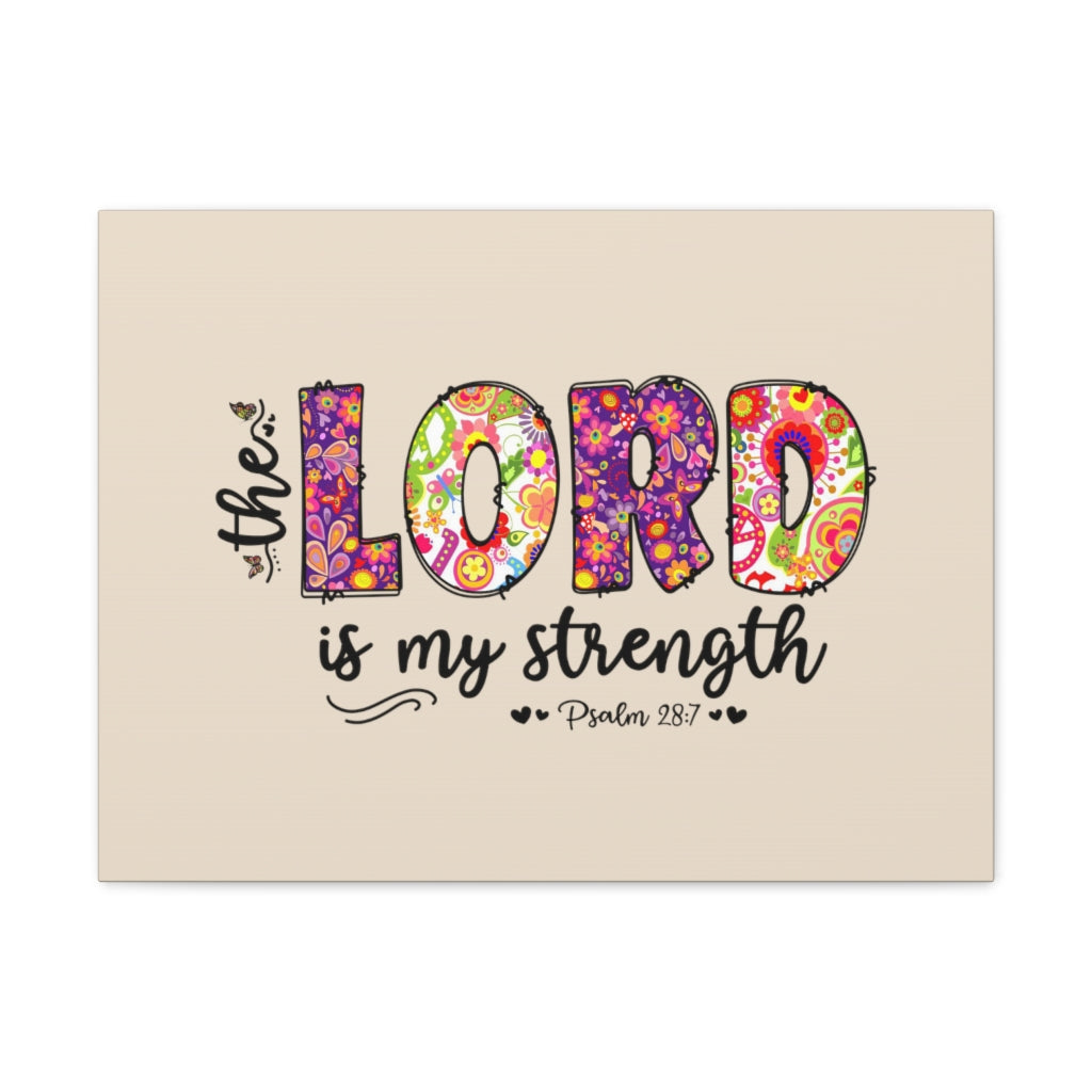 Scripture Walls My Strength Psalm 28:7 Bible Verse Canvas Christian Wall Art Ready to Hang Unframed-Express Your Love Gifts