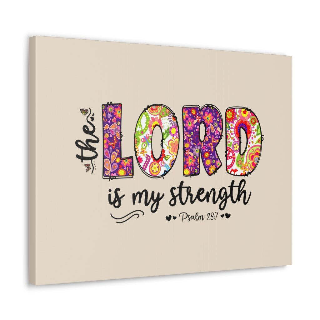Scripture Walls My Strength Psalm 28:7 Bible Verse Canvas Christian Wall Art Ready to Hang Unframed-Express Your Love Gifts