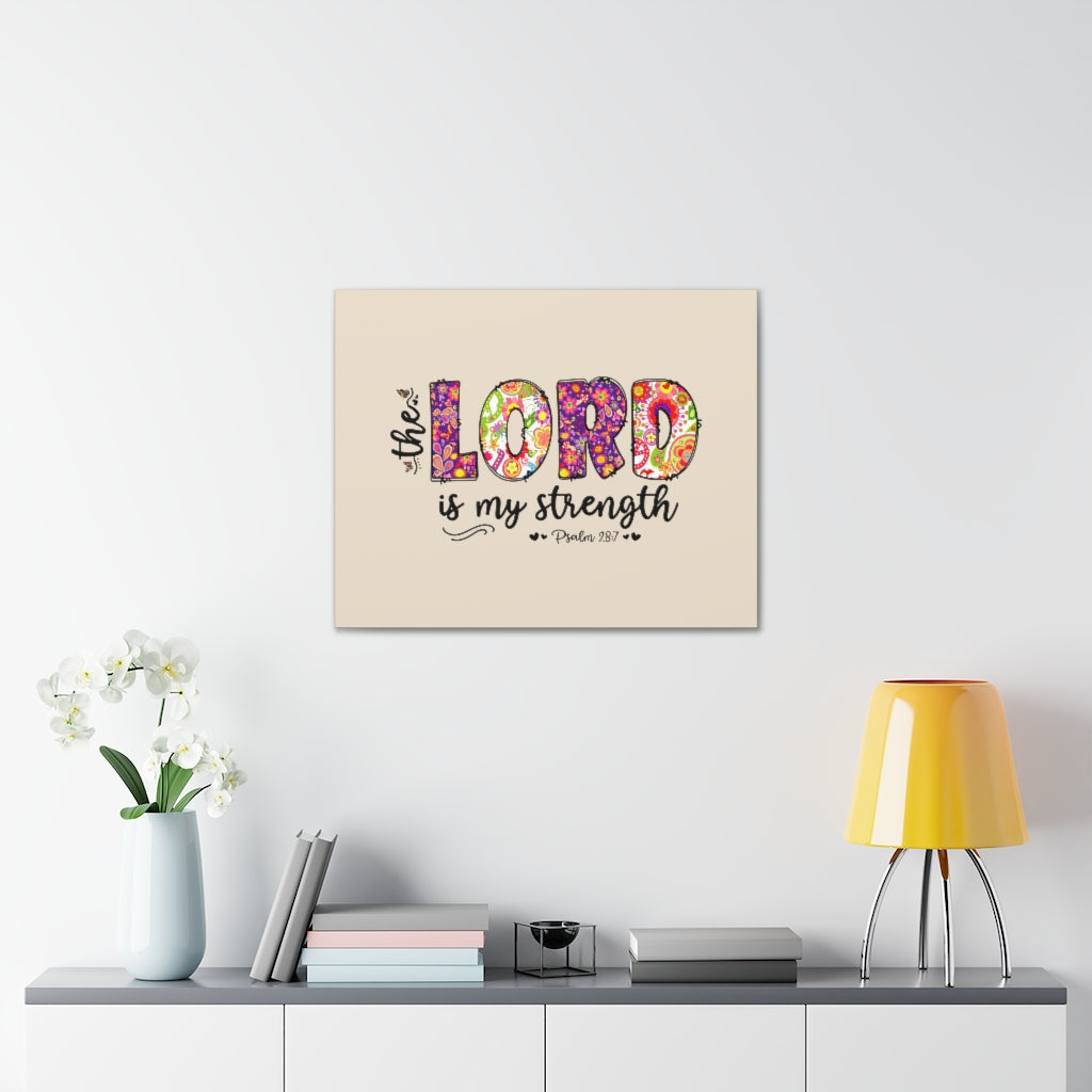 Scripture Walls My Strength Psalm 28:7 Bible Verse Canvas Christian Wall Art Ready to Hang Unframed-Express Your Love Gifts