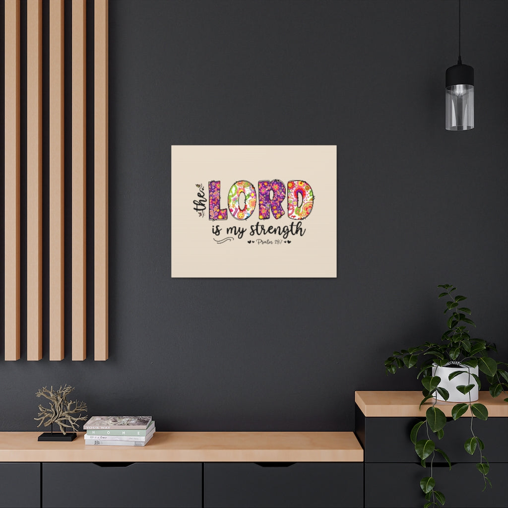 Scripture Walls My Strength Psalm 28:7 Bible Verse Canvas Christian Wall Art Ready to Hang Unframed-Express Your Love Gifts