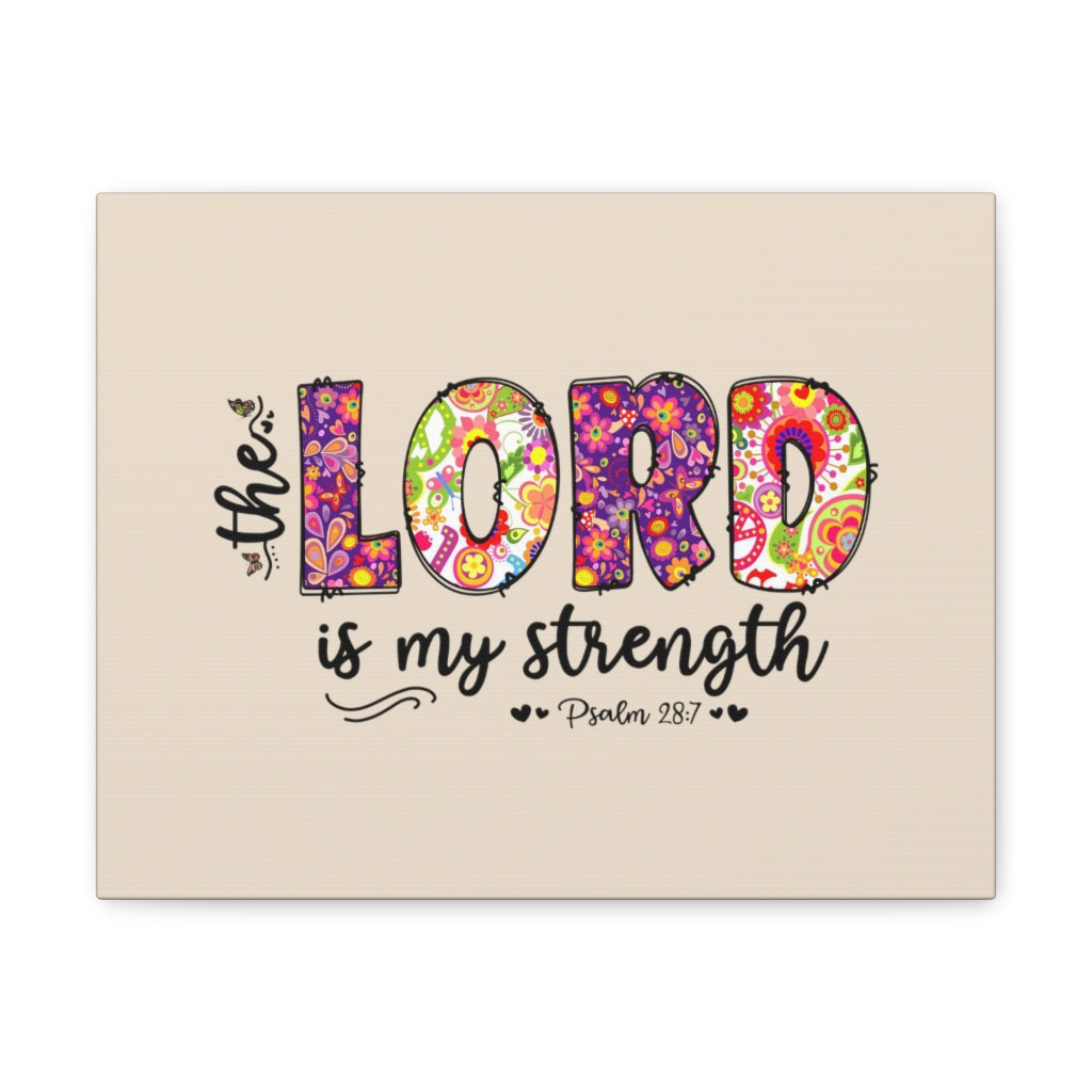 Scripture Walls My Strength Psalm 28:7 Bible Verse Canvas Christian Wall Art Ready to Hang Unframed-Express Your Love Gifts