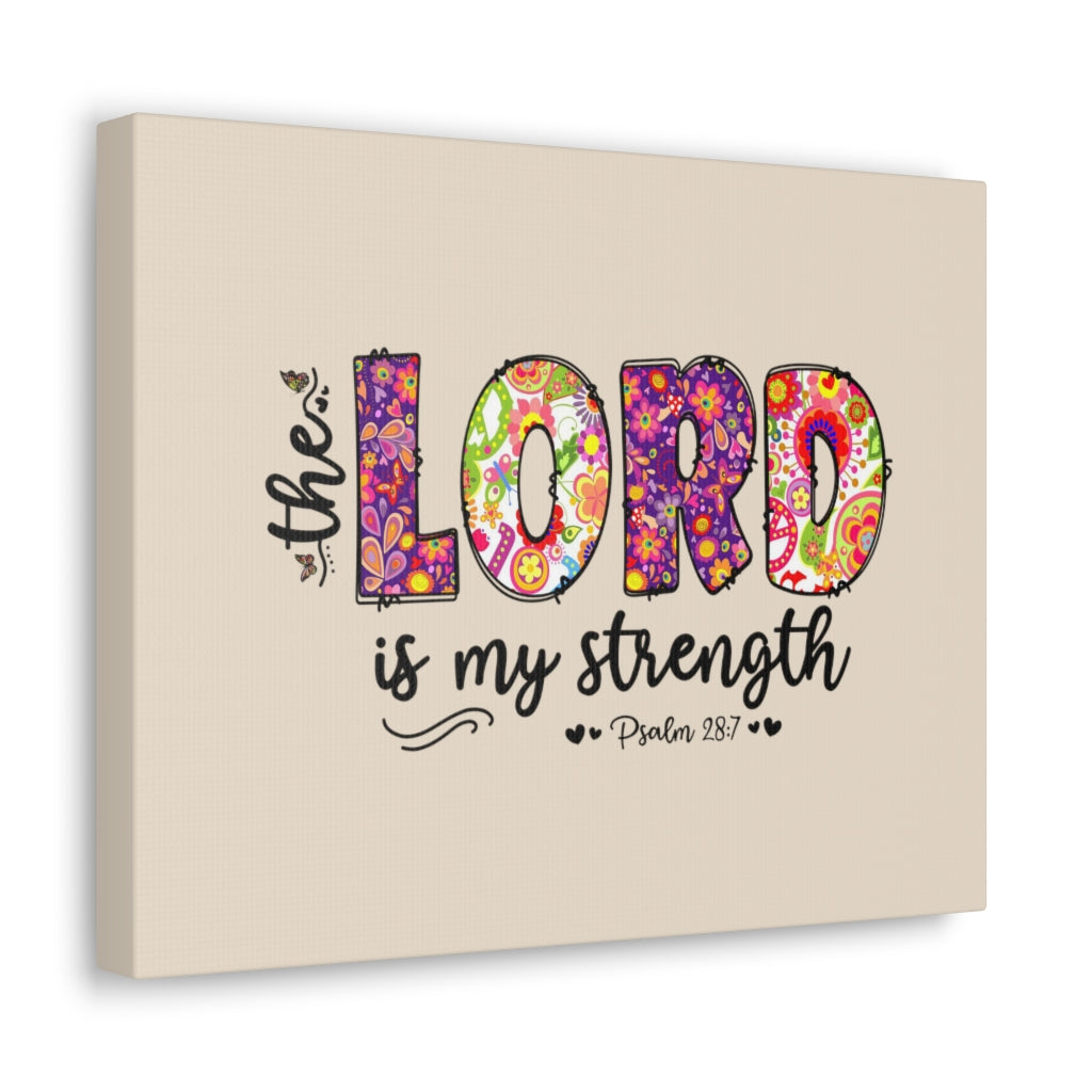 Scripture Walls My Strength Psalm 28:7 Bible Verse Canvas Christian Wall Art Ready to Hang Unframed-Express Your Love Gifts