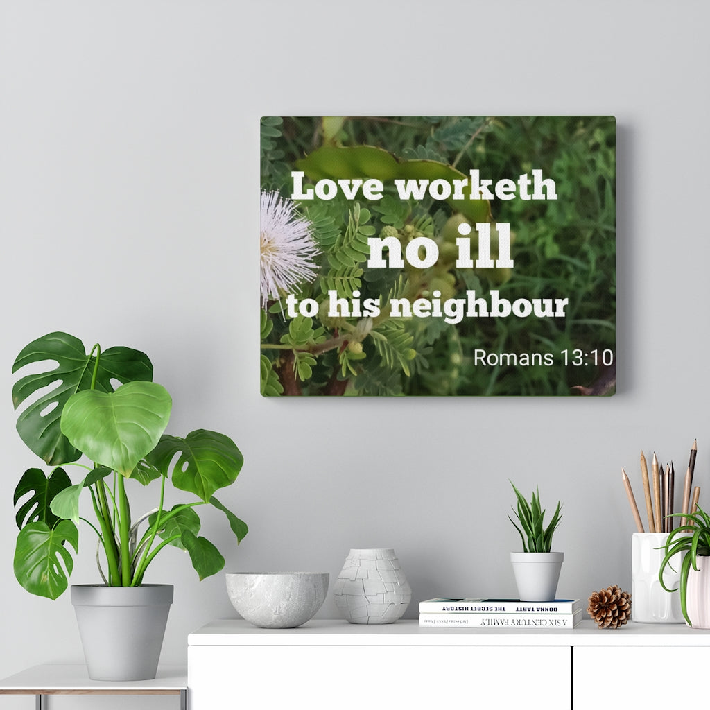 Neighbor Romans 13:10 Bible Verse Canvas Christian Wall Art Ready to Hang Unframed-Express Your Love Gifts