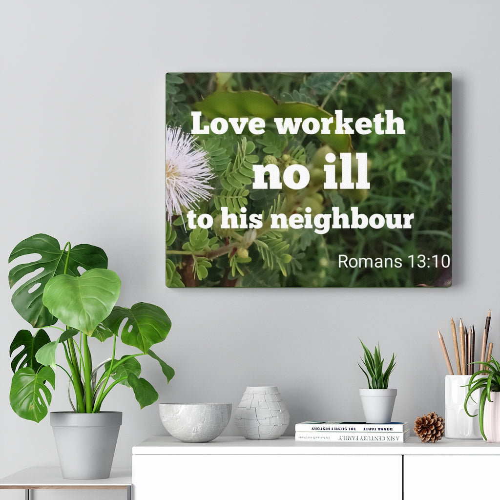 Neighbor Romans 13:10 Bible Verse Canvas Christian Wall Art Ready to Hang Unframed-Express Your Love Gifts