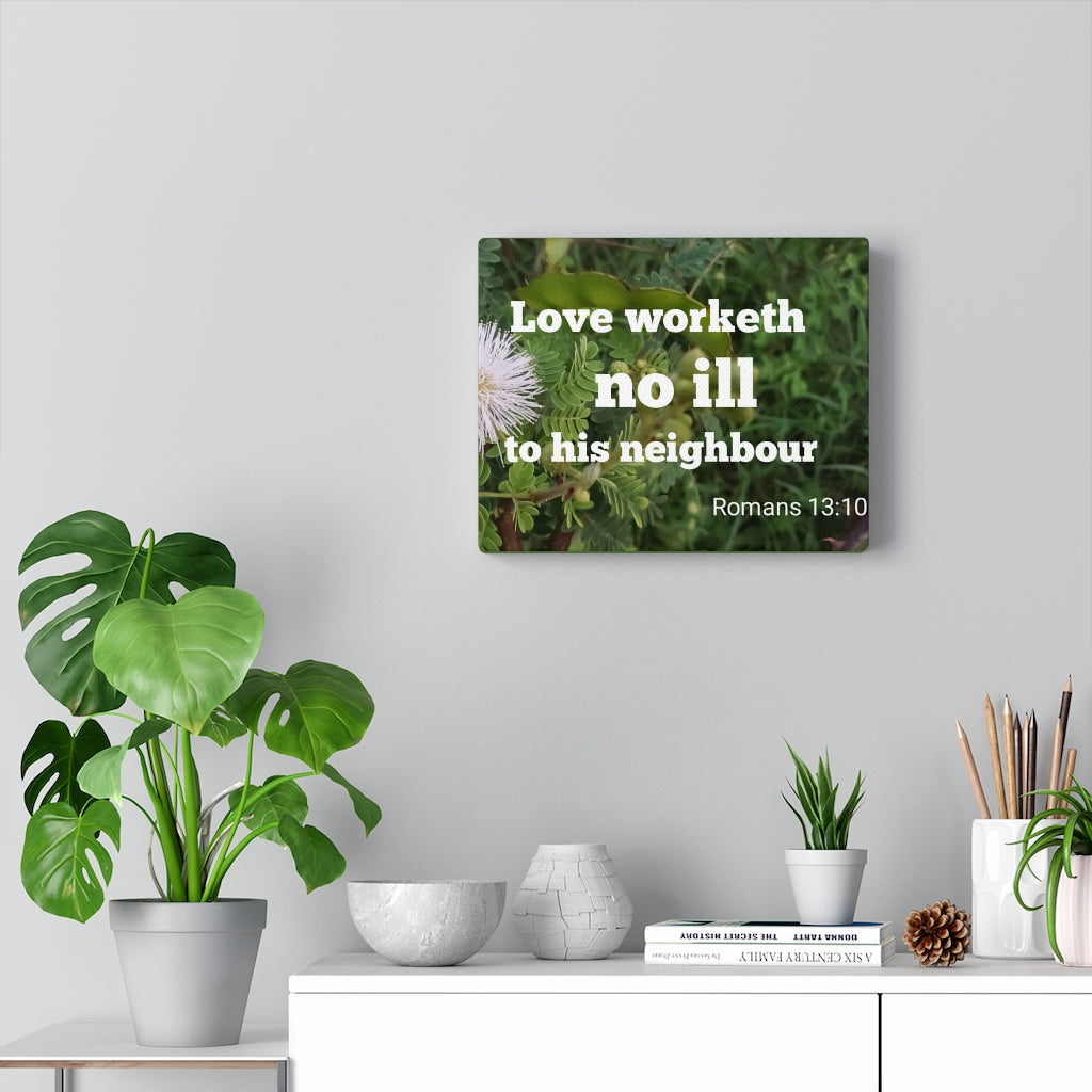 Neighbor Romans 13:10 Bible Verse Canvas Christian Wall Art Ready to Hang Unframed-Express Your Love Gifts