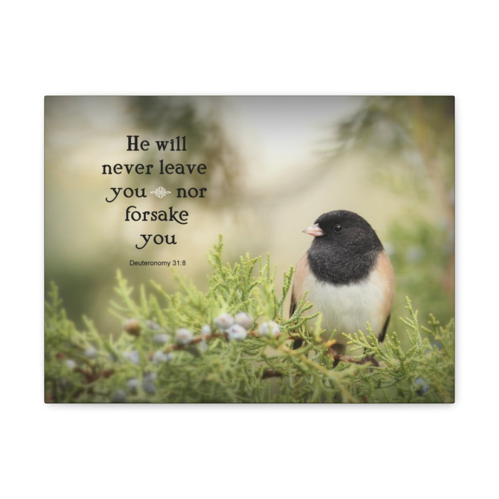 Never Forsake Deuteronomy 31:8 Bible Verse Canvas Christian Wall Art Ready to Hang Unframed-Express Your Love Gifts