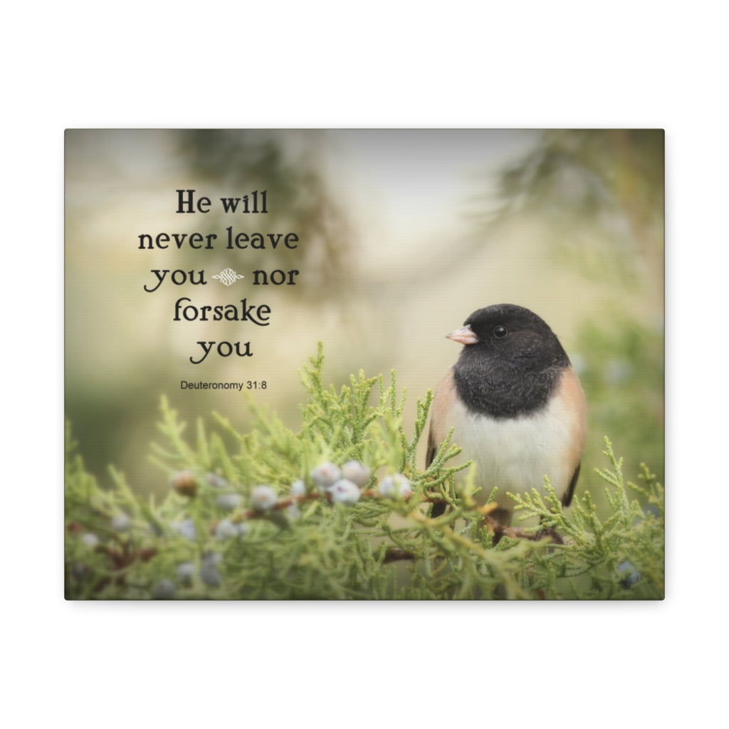 Never Forsake Deuteronomy 31:8 Bible Verse Canvas Christian Wall Art Ready to Hang Unframed-Express Your Love Gifts