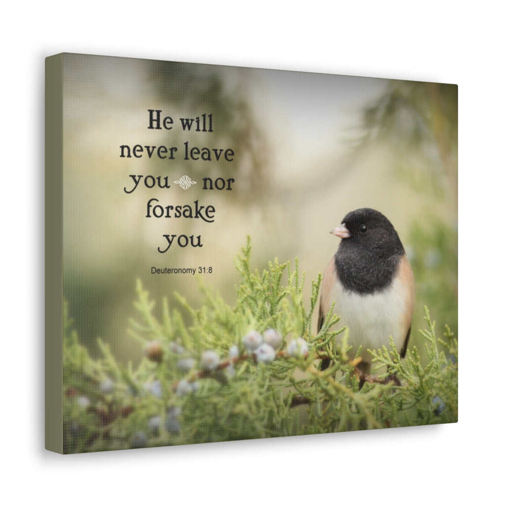 Never Forsake Deuteronomy 31:8 Bible Verse Canvas Christian Wall Art Ready to Hang Unframed-Express Your Love Gifts