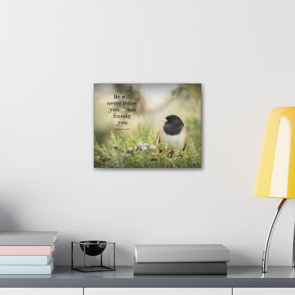 Never Forsake Deuteronomy 31:8 Bible Verse Canvas Christian Wall Art Ready to Hang Unframed-Express Your Love Gifts