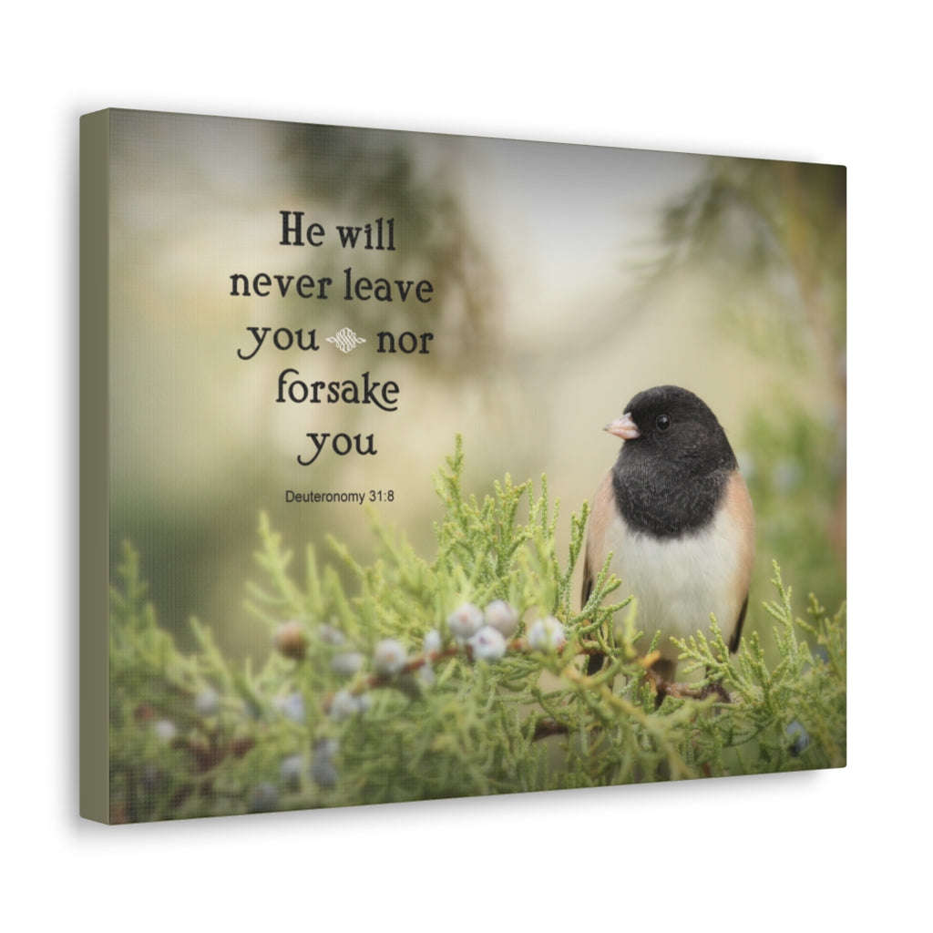Never Forsake Deuteronomy 31:8 Bible Verse Canvas Christian Wall Art Ready to Hang Unframed-Express Your Love Gifts