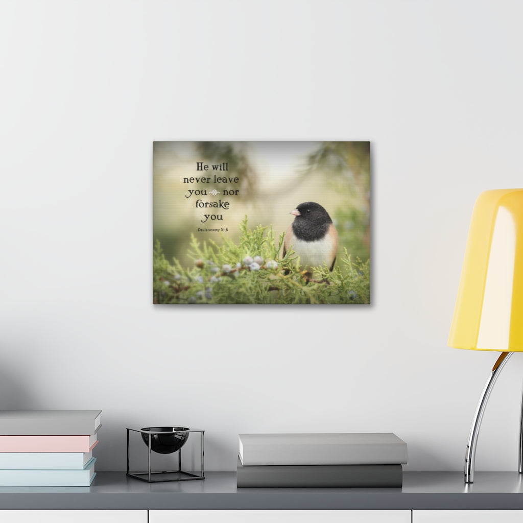 Never Forsake Deuteronomy 31:8 Bible Verse Canvas Christian Wall Art Ready to Hang Unframed-Express Your Love Gifts