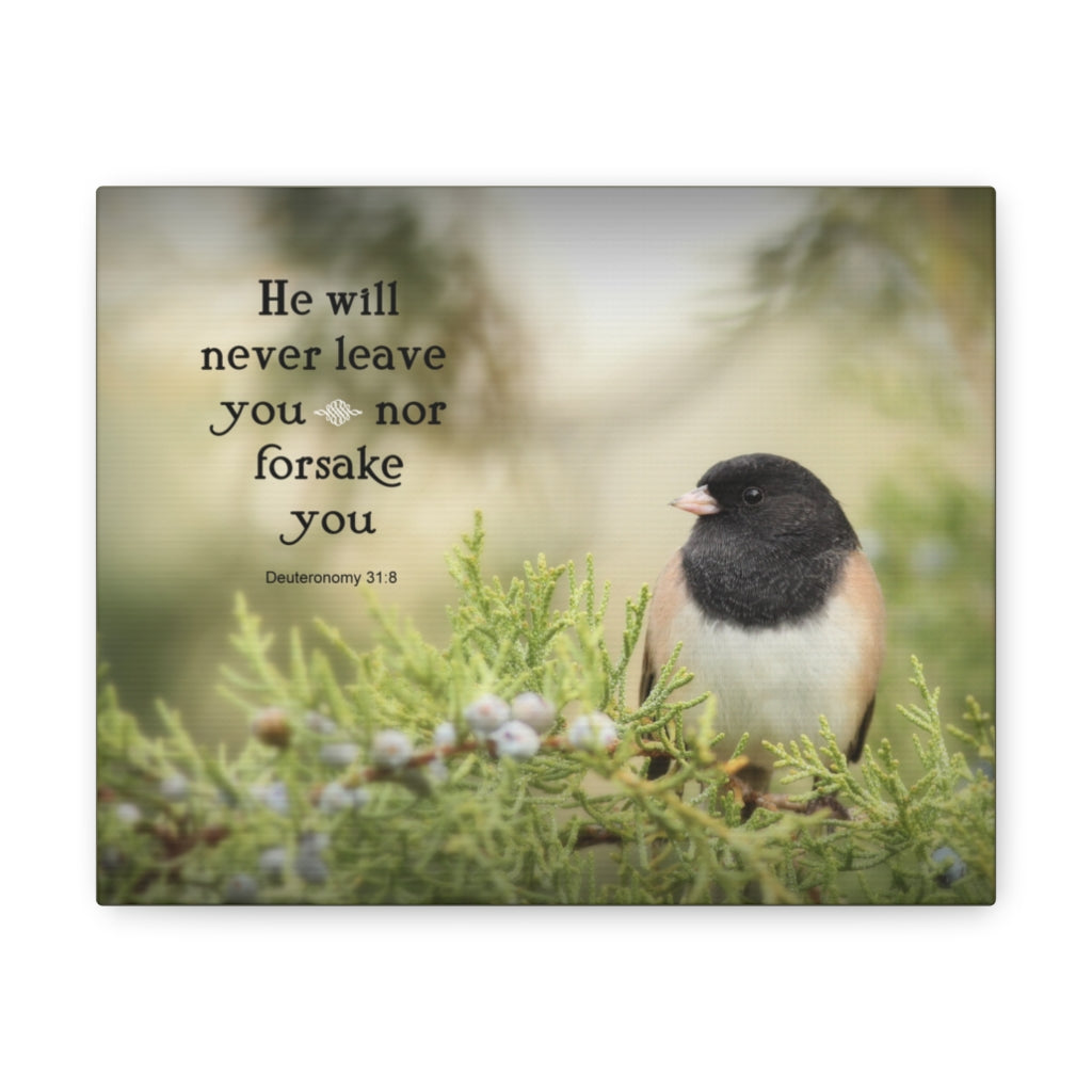 Never Forsake Deuteronomy 31:8 Bible Verse Canvas Christian Wall Art Ready to Hang Unframed-Express Your Love Gifts