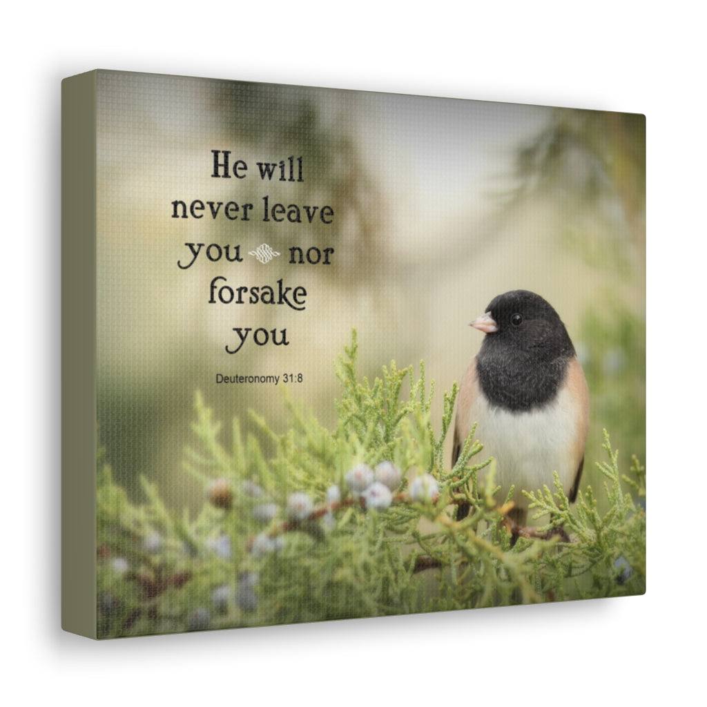 Never Forsake Deuteronomy 31:8 Bible Verse Canvas Christian Wall Art Ready to Hang Unframed-Express Your Love Gifts