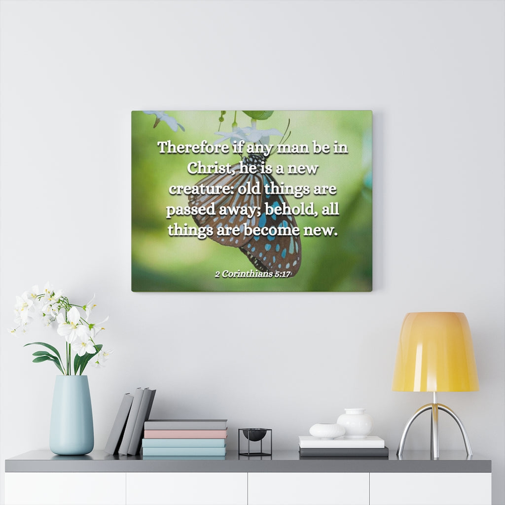 New Creature 2 Corinthians 5:17 Bible Verse Canvas Christian Wall Art Ready to Hang Unframed-Express Your Love Gifts