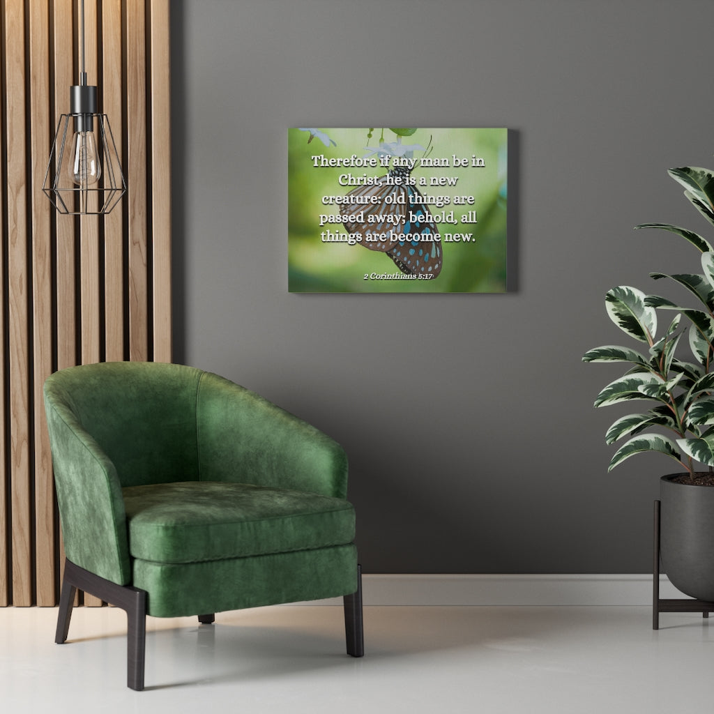 New Creature 2 Corinthians 5:17 Bible Verse Canvas Christian Wall Art Ready to Hang Unframed-Express Your Love Gifts