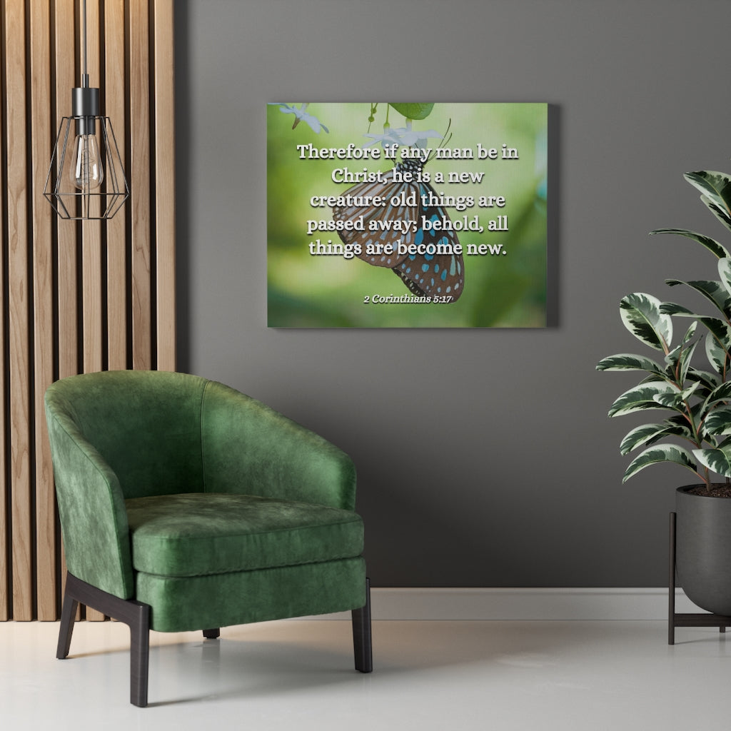 New Creature 2 Corinthians 5:17 Bible Verse Canvas Christian Wall Art Ready to Hang Unframed-Express Your Love Gifts