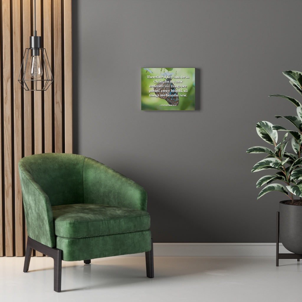 New Creature 2 Corinthians 5:17 Bible Verse Canvas Christian Wall Art Ready to Hang Unframed-Express Your Love Gifts