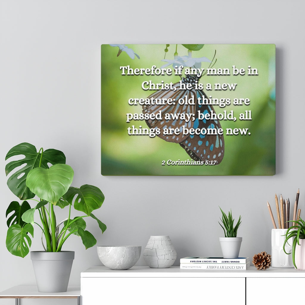 New Creature 2 Corinthians 5:17 Bible Verse Canvas Christian Wall Art Ready to Hang Unframed-Express Your Love Gifts