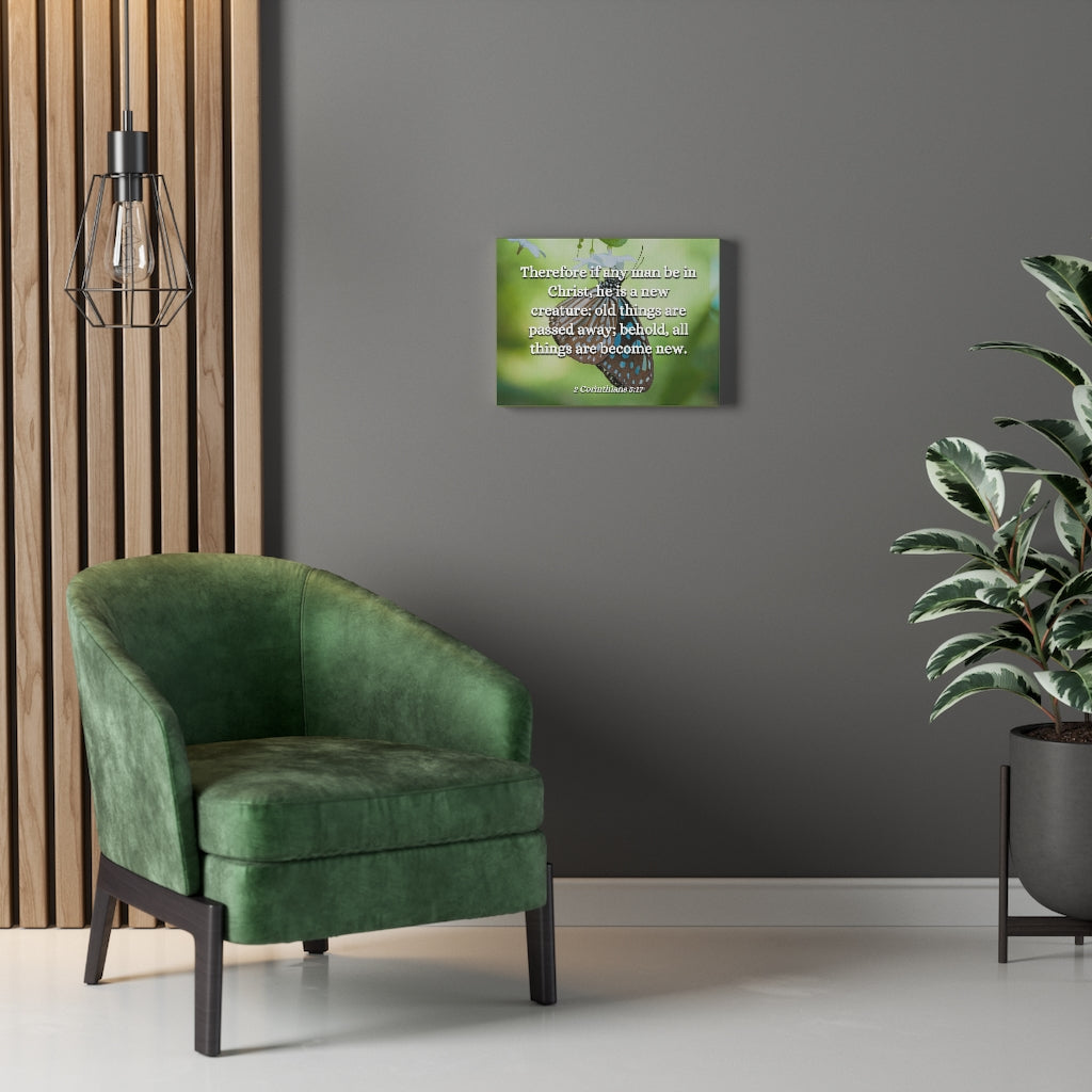 New Creature 2 Corinthians 5:17 Bible Verse Canvas Christian Wall Art Ready to Hang Unframed-Express Your Love Gifts