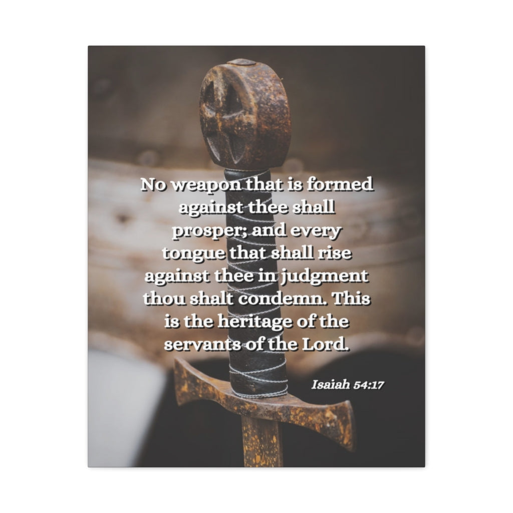 Scripture Walls No Weapon Isaiah 54:17 Bible Verse Canvas Christian Wall Art Ready to Hang Unframed-Express Your Love Gifts