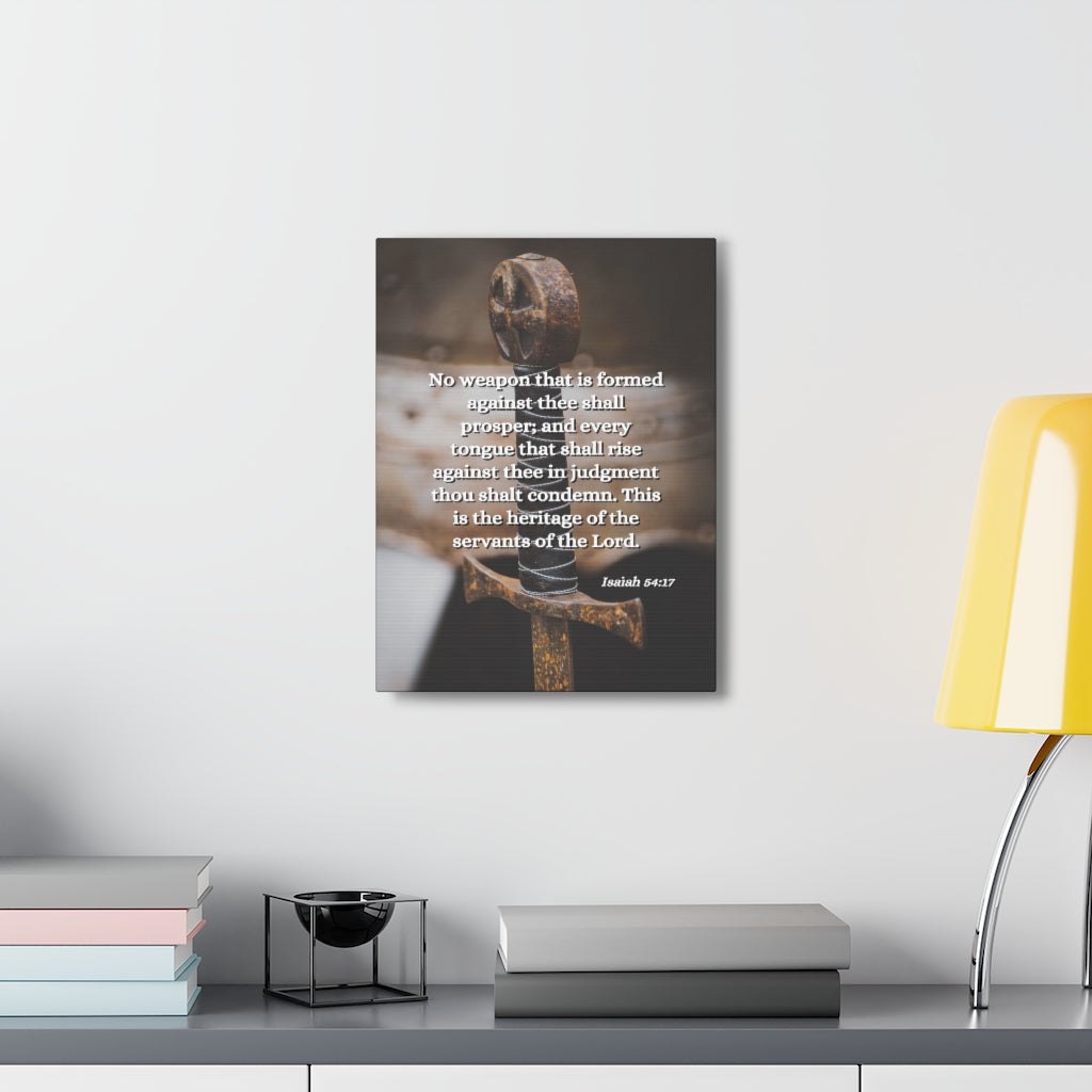 Scripture Walls No Weapon Isaiah 54:17 Bible Verse Canvas Christian Wall Art Ready to Hang Unframed-Express Your Love Gifts