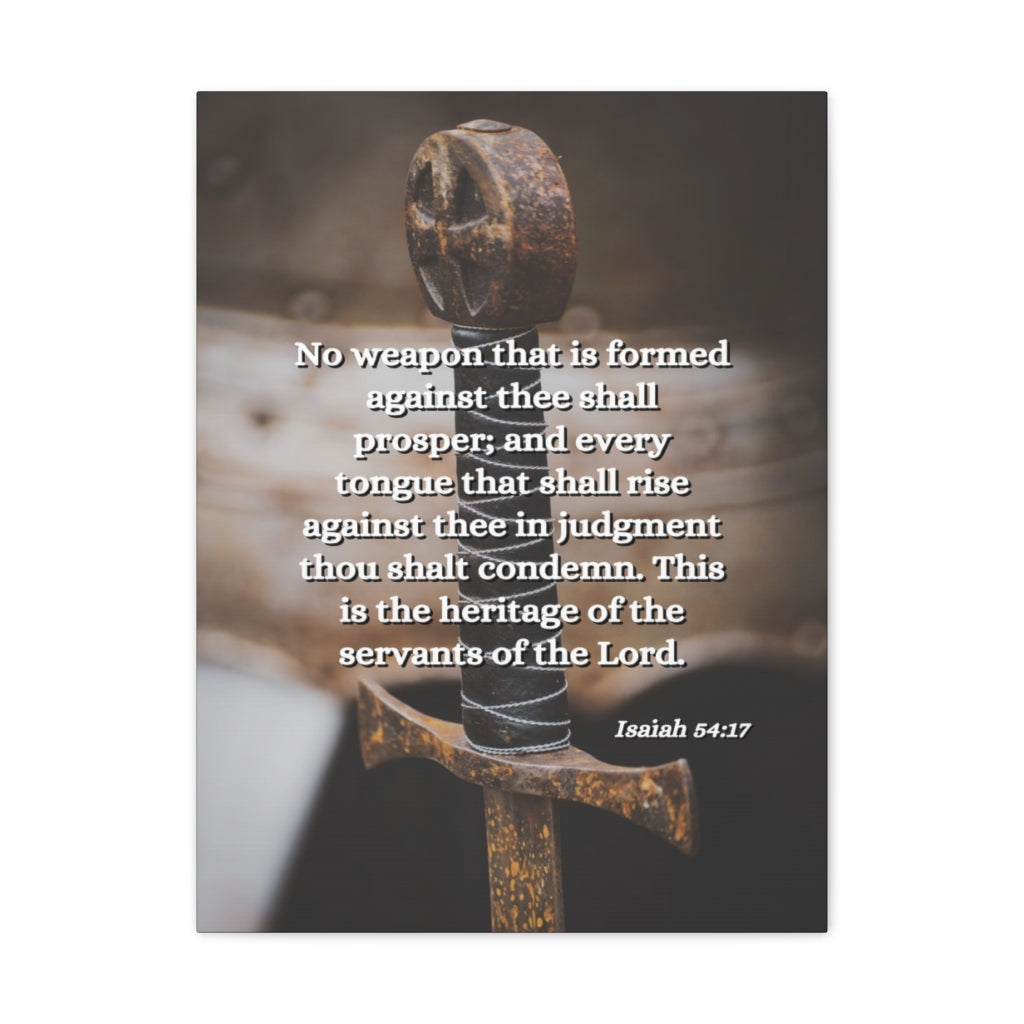 Scripture Walls No Weapon Isaiah 54:17 Bible Verse Canvas Christian Wall Art Ready to Hang Unframed-Express Your Love Gifts