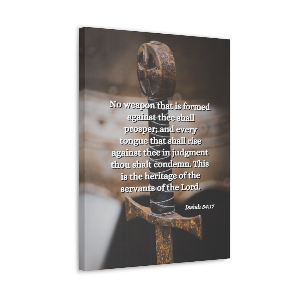 Scripture Walls No Weapon Isaiah 54:17 Bible Verse Canvas Christian Wall Art Ready to Hang Unframed-Express Your Love Gifts
