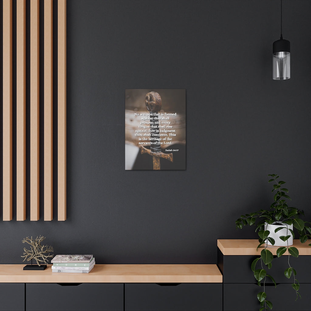 Scripture Walls No Weapon Isaiah 54:17 Bible Verse Canvas Christian Wall Art Ready to Hang Unframed-Express Your Love Gifts