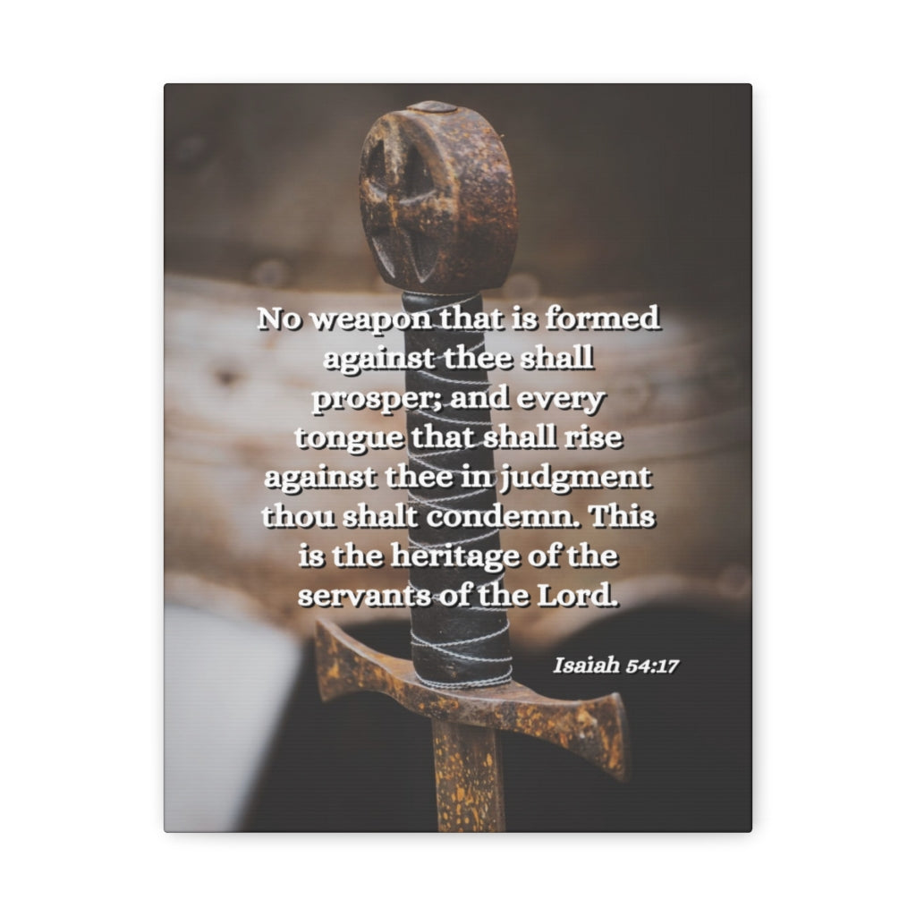 Scripture Walls No Weapon Isaiah 54:17 Bible Verse Canvas Christian Wall Art Ready to Hang Unframed-Express Your Love Gifts