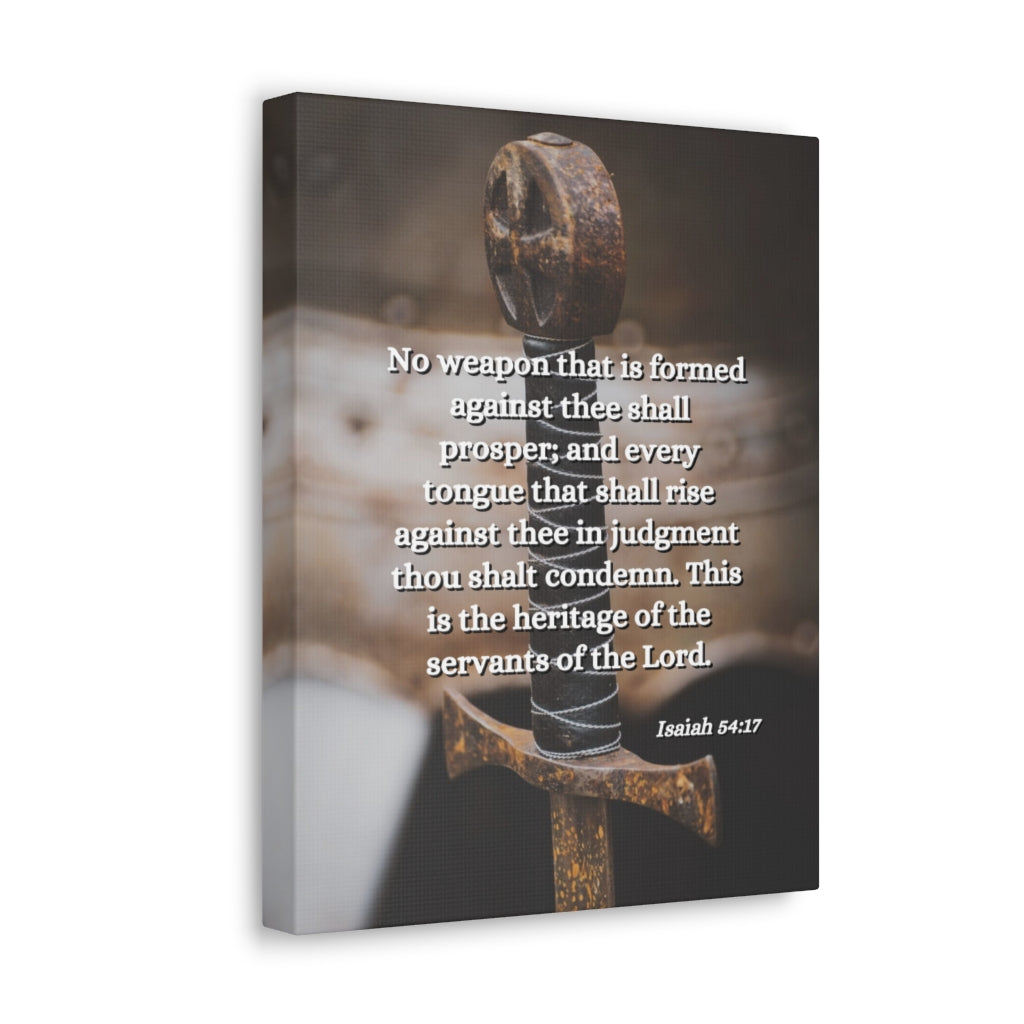 Scripture Walls No Weapon Isaiah 54:17 Bible Verse Canvas Christian Wall Art Ready to Hang Unframed-Express Your Love Gifts