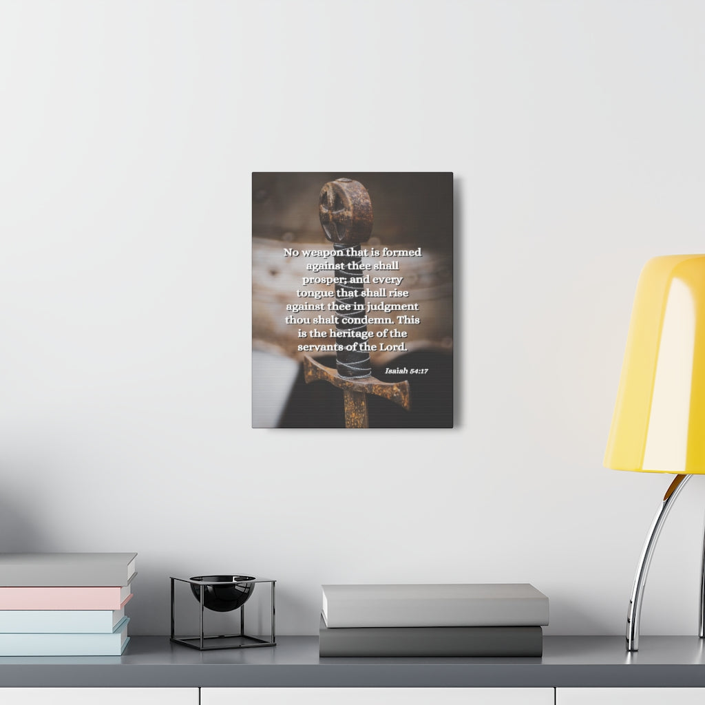 Scripture Walls No Weapon Isaiah 54:17 Bible Verse Canvas Christian Wall Art Ready to Hang Unframed-Express Your Love Gifts