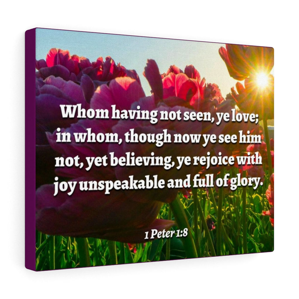 Not Seen 1 Peter 1:8 Bible Verse Canvas Christian Wall Art Ready to Hang Unframed-Express Your Love Gifts