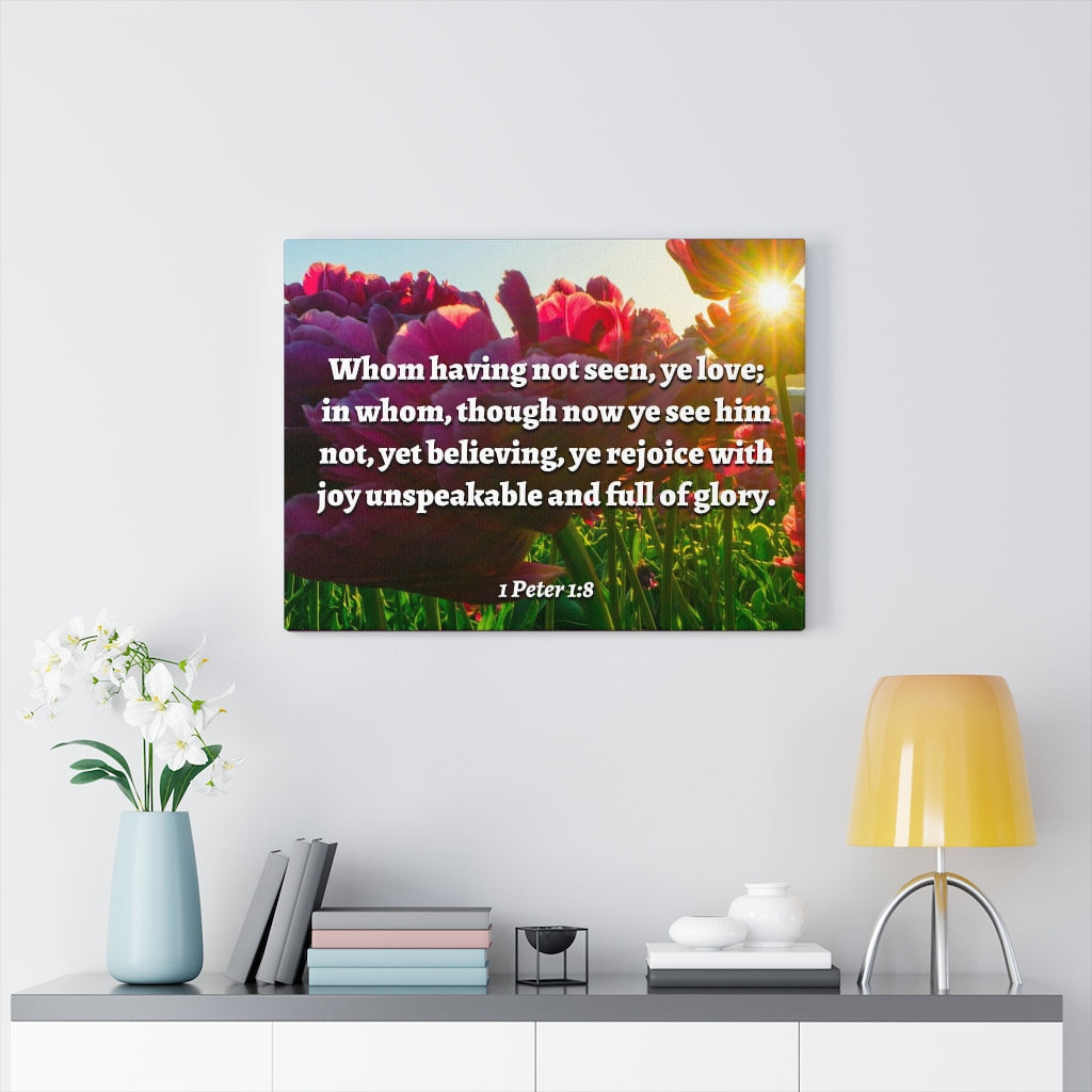 Not Seen 1 Peter 1:8 Bible Verse Canvas Christian Wall Art Ready to Hang Unframed-Express Your Love Gifts