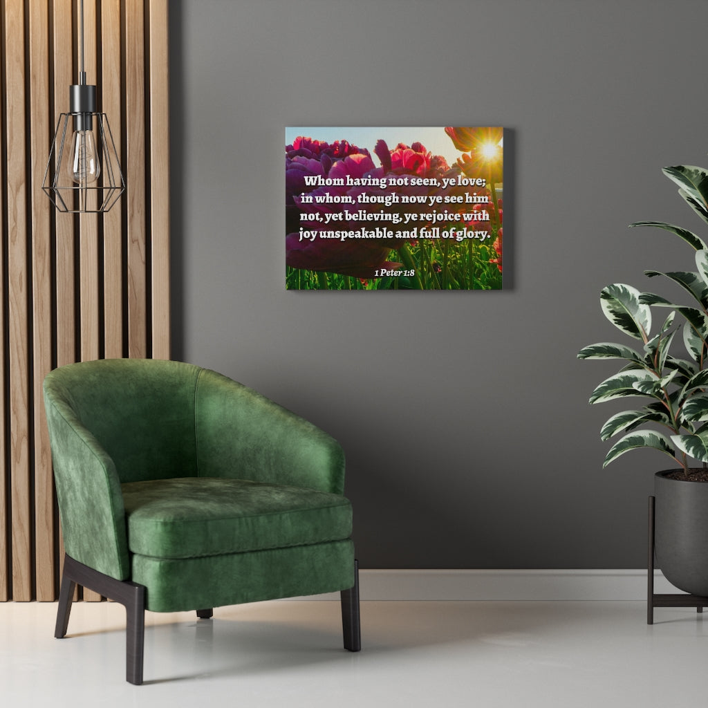 Not Seen 1 Peter 1:8 Bible Verse Canvas Christian Wall Art Ready to Hang Unframed-Express Your Love Gifts
