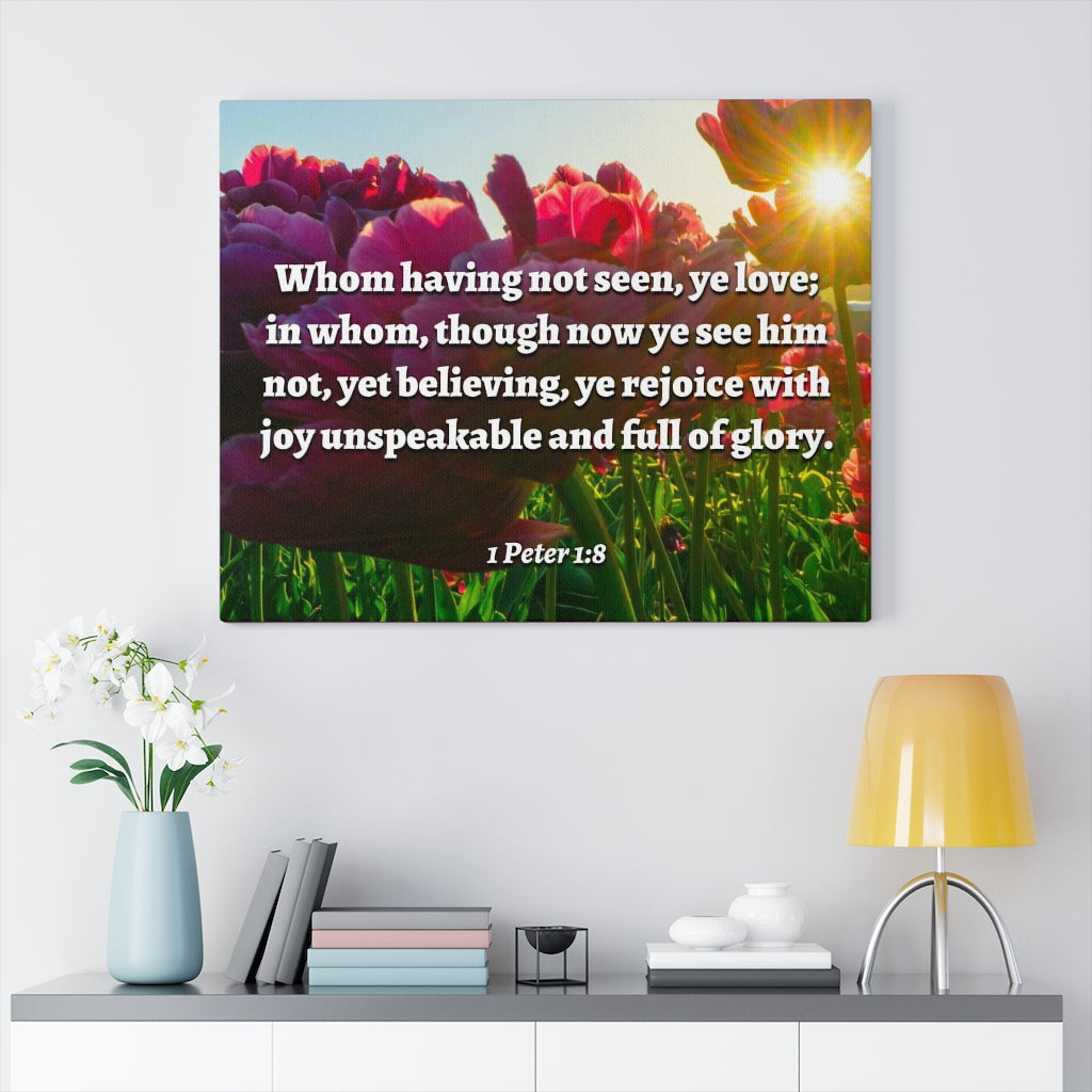 Not Seen 1 Peter 1:8 Bible Verse Canvas Christian Wall Art Ready to Hang Unframed-Express Your Love Gifts