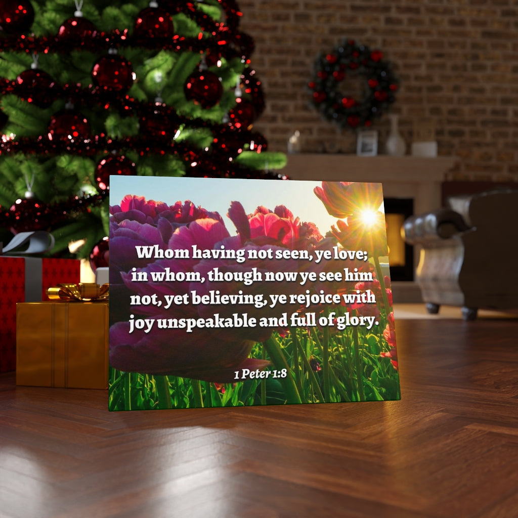 Not Seen 1 Peter 1:8 Bible Verse Canvas Christian Wall Art Ready to Hang Unframed-Express Your Love Gifts